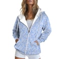 thumbnail image 1 of Ogiraw Clearance Womens Tops Hoodies For Women Women'S Fashion Hoodies & Sweatshirts Women'S Fashion Hoodie Long Sleeve Pocket Zipper Sports Coat Loose Print Women'S Hoodie XS-6XL, 1 of 4