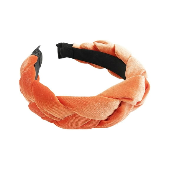 Ogiraw Headbands for Women Sweat Headbands for Women Workout Headbands for Women Braided Hair Band Braided Headband Women's Wide Vintage Padded Headband for Women and Girls Orange