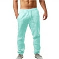 thumbnail image 1 of Ogiraw Mens Pants Sweatpants for Men Mens Fashion Casual Cotton and Printed Pocket Lace Up Pants Large Size Pants Attractive Sky Blue, 1 of 3