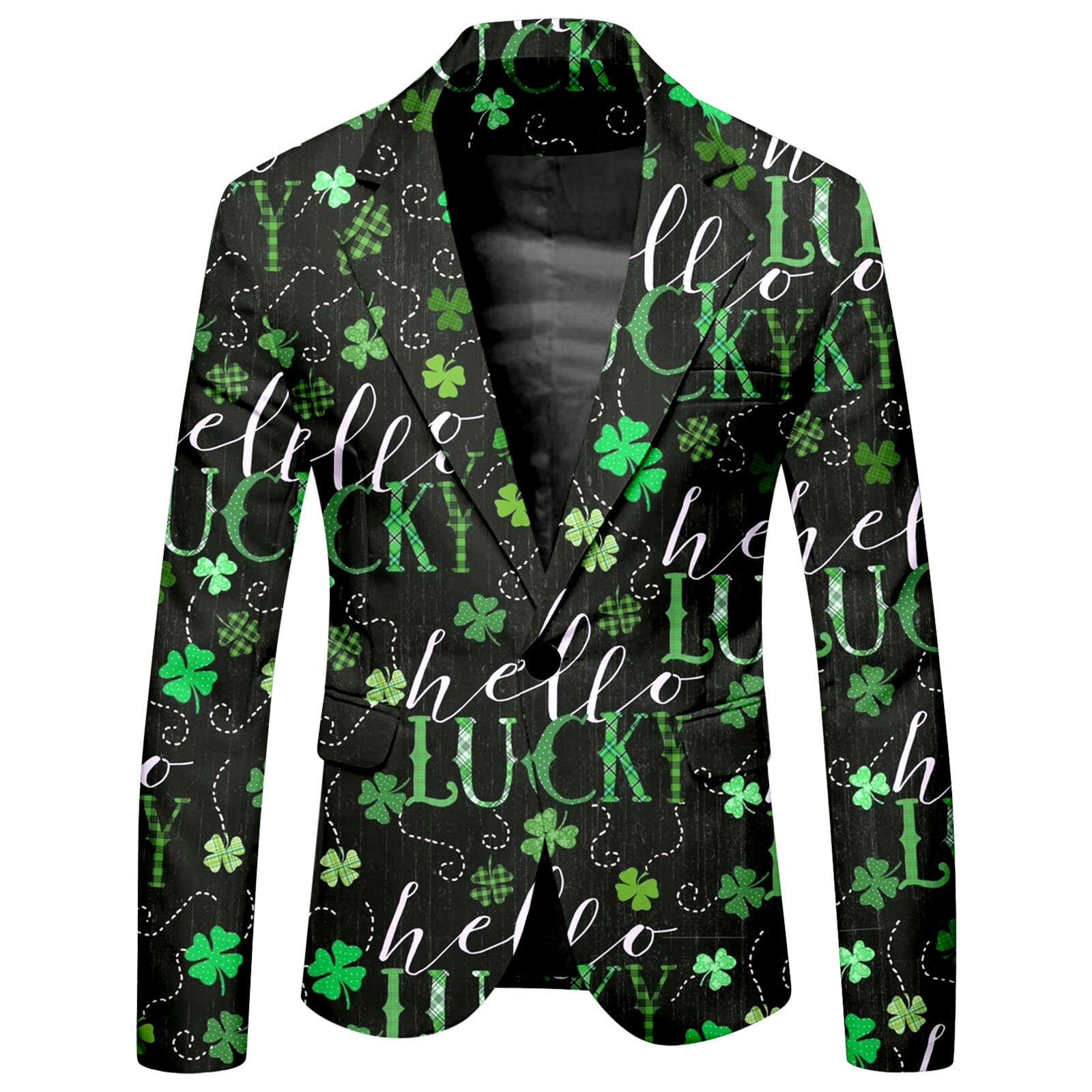 Ogiraw St Patricks Day Men s St. P s Day Printed Casual Jacket Holiday Party Wear Jackets for Men Blazer for Men Mint Green L Walmart