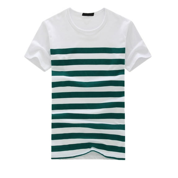 Ogiraw Tops Men'S Fashion Casual Stripe Printed Short Sleeve T-Shirt Pullover Top Blouse Tee Mens Shirts Short Sleeve Green