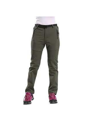 Wespornow Women's-Fleece-Lined-Hiking-Pants Snow-Ski-Pants  Water-Resistance-Outdoor-Softshell-Insulated-Pants for Winter
