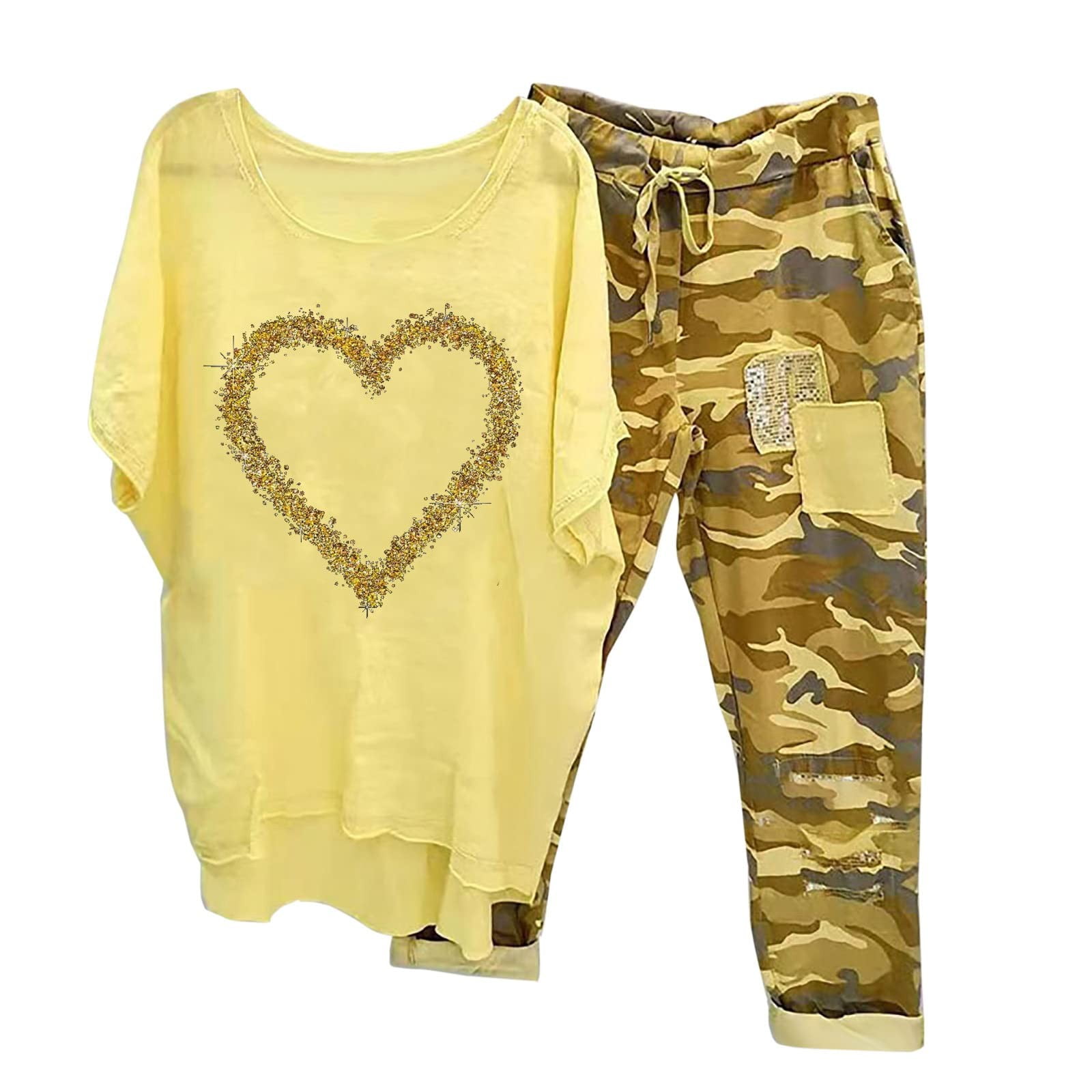 Ogiraw Workout Sets for Women Women Fashion Casual Prints Button Shirt