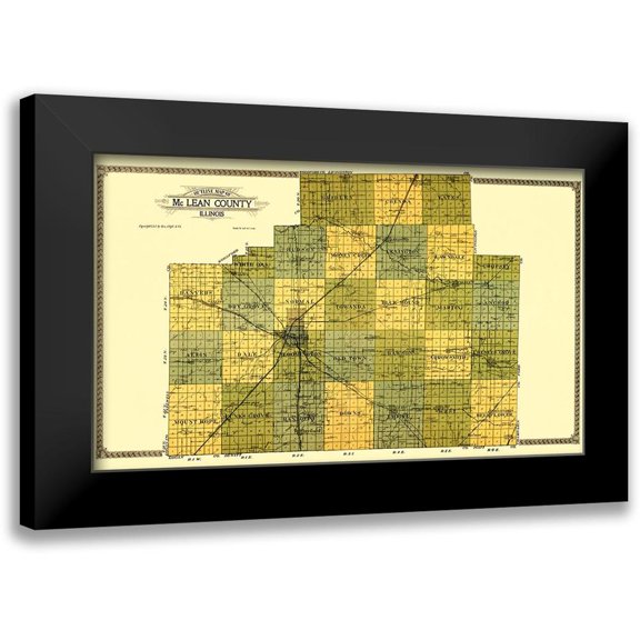 Ogle 14x10 Black Modern Framed Museum Art Print Titled - Mclean Illinois - Ogle 1914