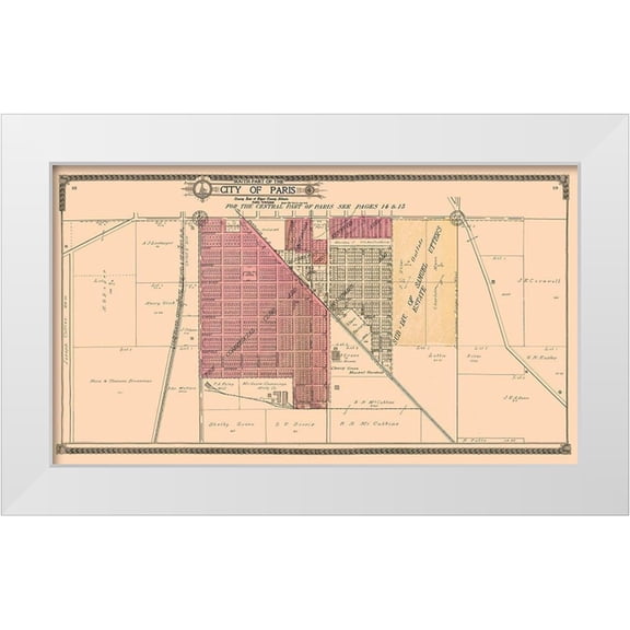 Ogle 14x10 White Modern Wood Framed Museum Art Print Titled - Southern Paris Illinois - Ogle 1910
