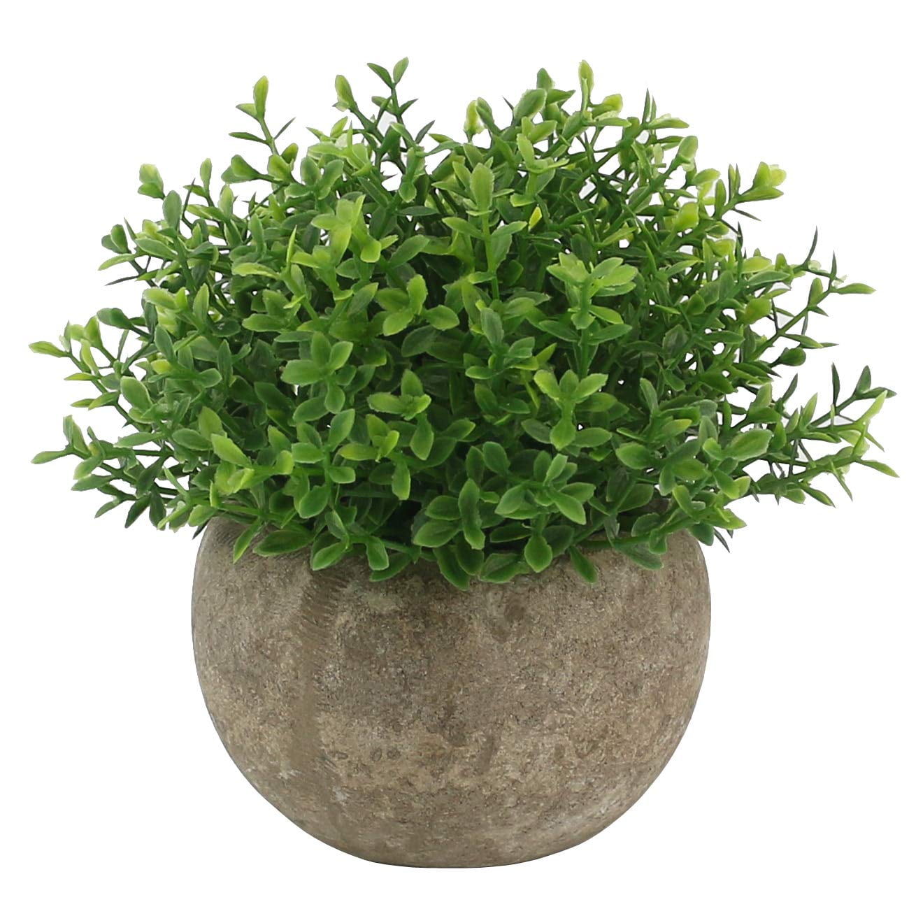 Mini Green Artificial Grass in Ceramic Pot Centerpiece