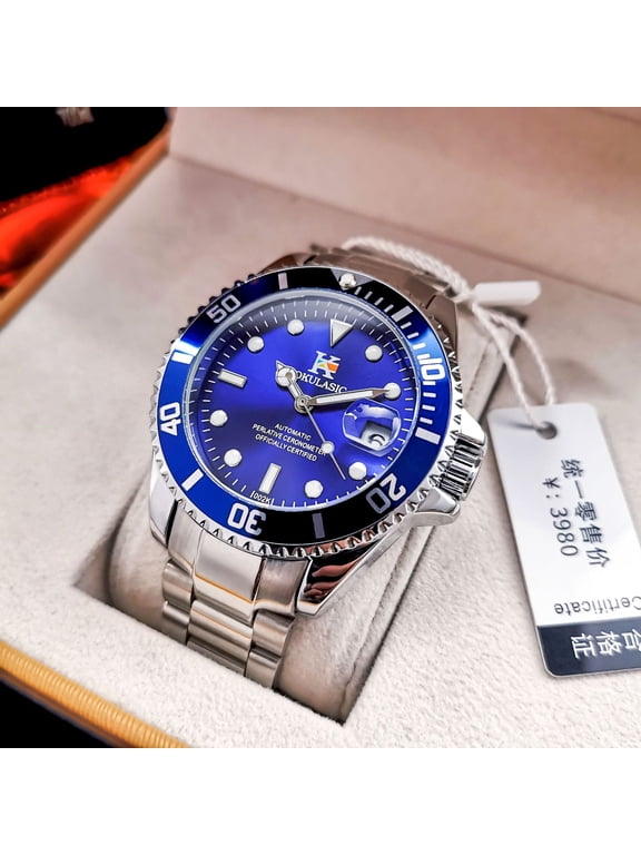 Ogulas Automatic Mechanical Watch Hollow Full Luminous Solid Steel Belt Watch Men's Waterproof