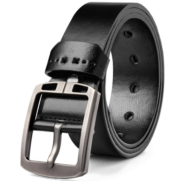 Ogusmenut Black Belt for Men Hollow Metal Buckle Classic Work Business Dress Men Belts