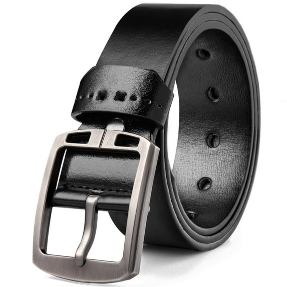 Ogusmenut Black Belt for Men Hollow Metal Buckle Classic Work Business Dress Men Belts