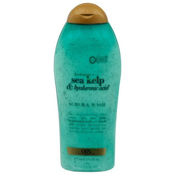 Ogx Body Scrub and Wash Sea Kelp and Hyaluronic acid wash, 19.5 Oz