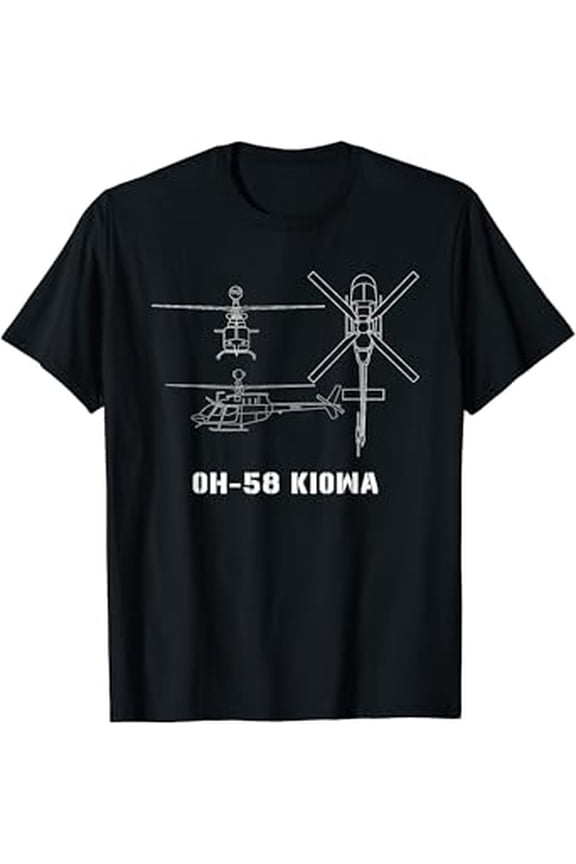 Oh-58 Kiowa Helicopter Pilot Military Aircrt T-Shirt Design Preview Only