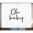 thumbnail image 1 of Ambesonne Saying Curtains 2 Panel Set, Modern Brush Message, 108" x 84", White Black, 1 of 3