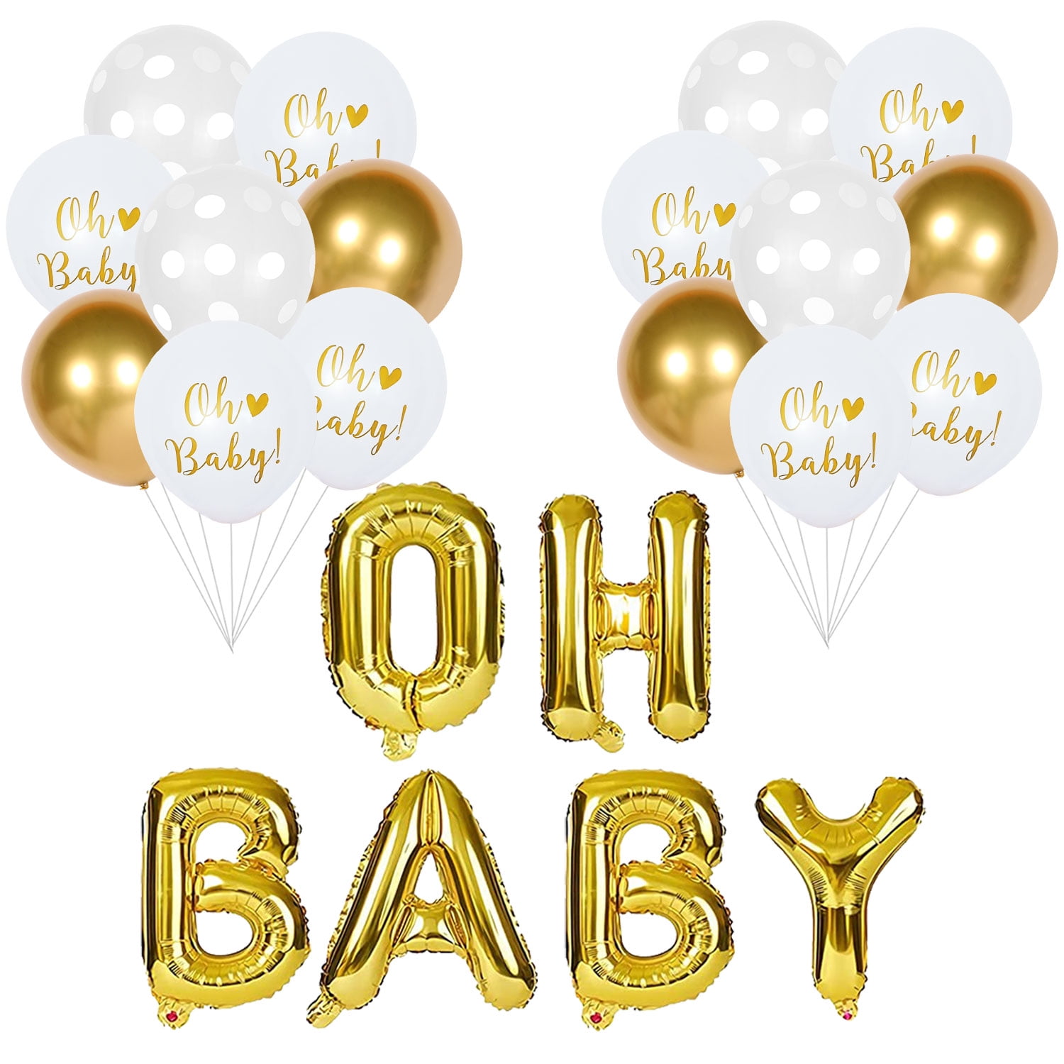 Oh Baby Gold Foil Balloon for Boy Girl Baby Shower Party