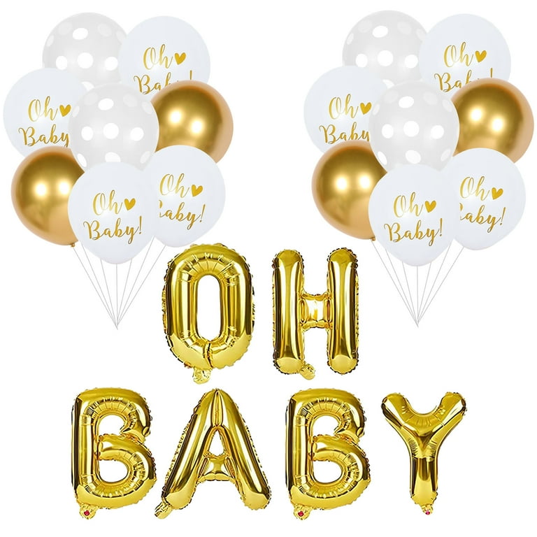 Oh Baby Gold Foil Balloon for Boy Girl Baby Shower Party