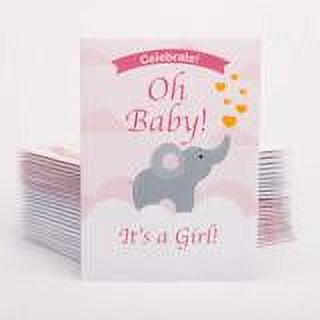 Oh Baby It's a Girl Elephant - Wild, Baby Shower Seed Packet Party Favors, NON GMO, It's a Girl!, 25 Individual Bouquet Wildflower Mix Seed Packets