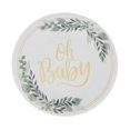 thumbnail image 1 of HL Party Oh Baby Lightweight 8" Party Plates, Circle Paper Multicolor Green Leaves Babies, (10 Ct), 1 of 1