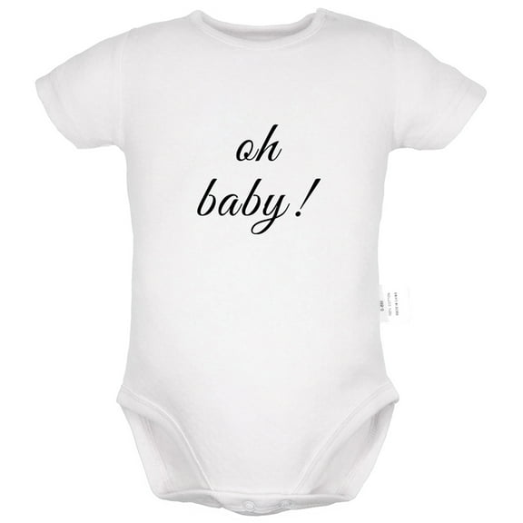 Oh Baby Pregnancy Announcement Gift Rompers For Babies, Newborn Baby Unisex Bodysuits, Infant Jumpsuits, Toddler 0-24 Months Kids One-Piece Oufits (White, 12-18 Months)