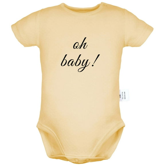 Oh Baby Pregnancy Announcement Gift Rompers For Babies, Newborn Baby Unisex Bodysuits, Infant Jumpsuits, Toddler 0-24 Months Kids One-Piece Oufits (Yellow, 0-6 Months)