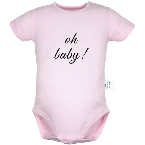 Oh Baby Pregnancy Announcement Gift Rompers For Babies, Newborn Baby Unisex Bodysuits, Infant Jumpsuits, Toddler 0-24 Months Kids One-Piece Oufits (Pink, 18-24 Months)
