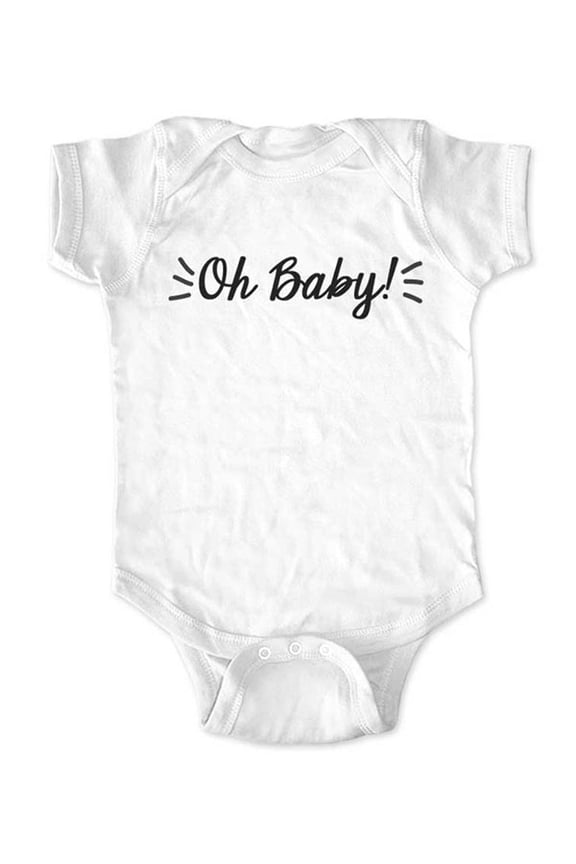 Oh Baby! - cute & funny surprise baby birth pregnancy announcement - White Newborn Size (0-3 Mos) Unisex Baby Bodysuit