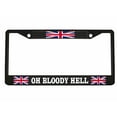 thumbnail image 1 of Oh Bloody Hell Style British England Flag Metal License Plate Frame Personalized/Car Accessories Car Tag Holder Cover (Black/Carbon/White), 1 of 2