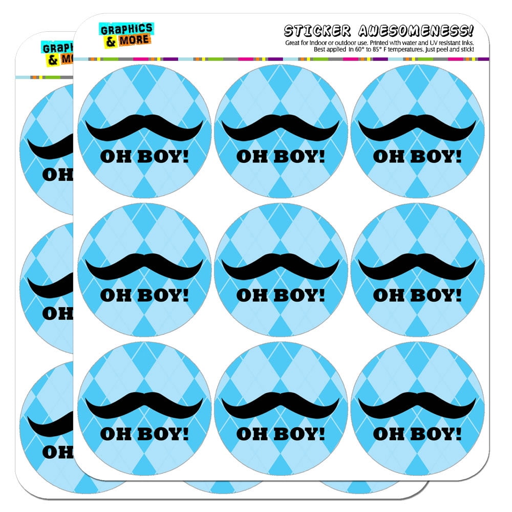Oh Boy Mustache Blue Argyle Baby Boy Shower 2\, image size:1000x1000