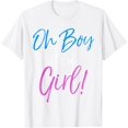 thumbnail image 1 of Oh Boy it's a Girl! Shirt Funny Cute Gender Reveal Party Tee T-Shirt100% cotton, 1 of 4