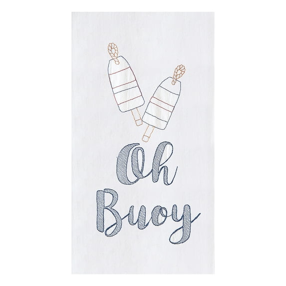Oh Buoy 100% Cotton Flour Sack Dishtowel