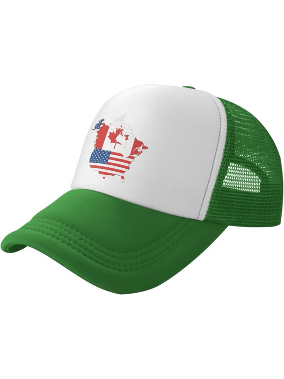 Oh Canada Mesh Trucker Hat Baseball Caps for Men Women Classic Dad Hats,Black