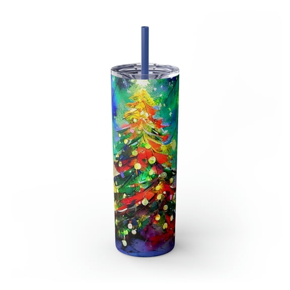 Oh Christmas Tree 20oz Insulated Maars Skinny Tumbler with Straw and Lid