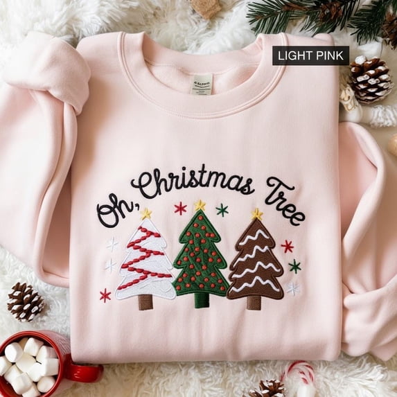 Oh Christmas Tree Cake Embroidered Sweatshirt, Cute Christmas Tree Sweater, Christmas Sweatshirt, Christmas Tree Cake Shirt, Christmas Tree