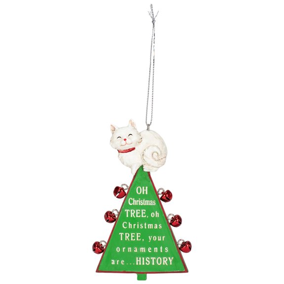 "Oh Christmas Tree" Cat Christmas Ornament – Resin Holiday Decoration for Cat Lovers