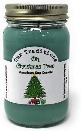 Oh Christmas Tree Scent Soy 16 Oz. Mason Jar Candle