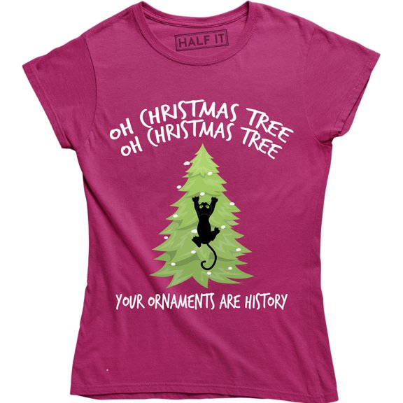 Oh Christmas Tree Your Ornaments Are History Funny Kitten Women's T-Shirt