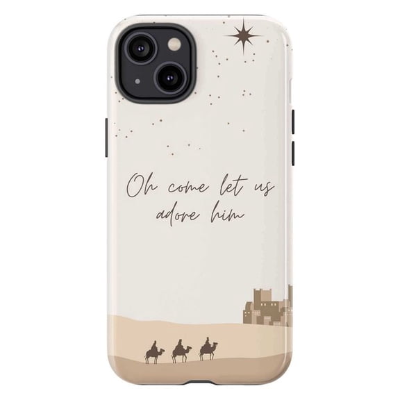 Oh Come Let Us Adore Him Phone Case, Three Wise Men Camels iPhone Cover, Religious Protective Case for iPhone 17 16 15 14 13 12 11 Pro Plus Mini
