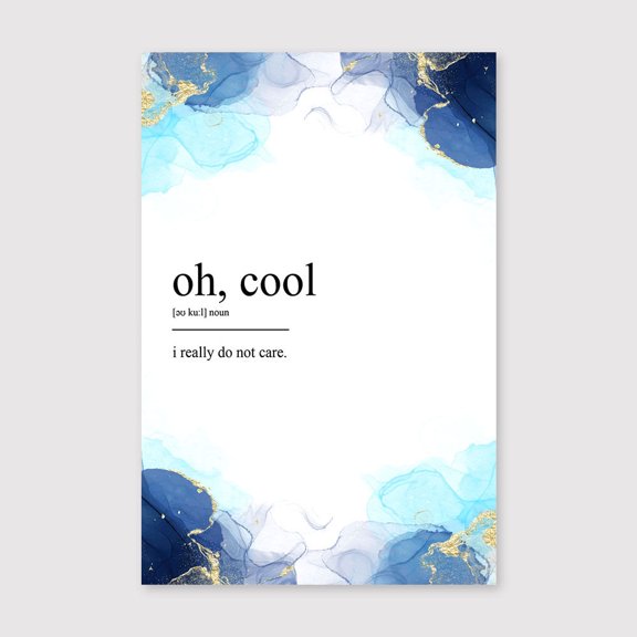 Oh Cool Definition Modern Blue Canvas Print – Artistic Minimalist Home Wall Decor - 8x12 inches