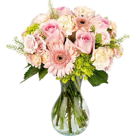 Oh Darling by Arabella Bouquets Fresh Cut Rose, Floral, Pink Flowers with Opal Vase