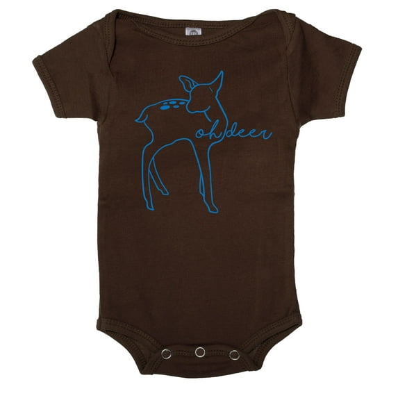 Oh Deer Baby One piece bodysuit, Deep Romper, Infant Jumpsuit - Espresso CA165DEER S1 3-6