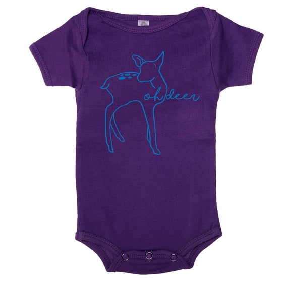 Oh Deer Baby One piece bodysuit, Deep Romper, Infant Jumpsuit - Purple Mountain CA165DEER S1 6-12