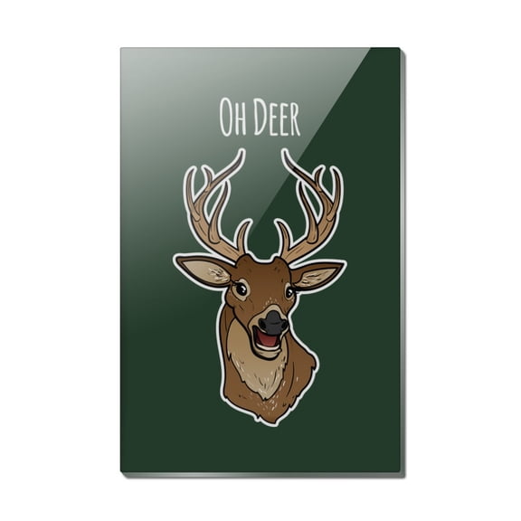 Oh Deer Dear Funny Rectangle Acrylic Fridge Refrigerator Magnet