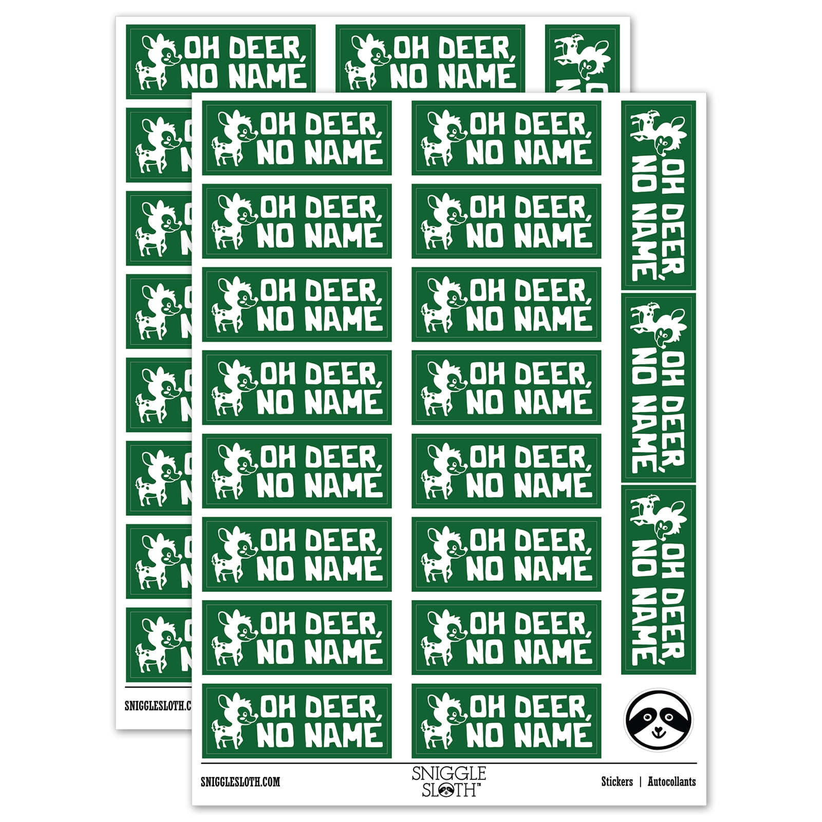 Oh Deer Dear No Name Teacher Student School Sticker Set - Dark Green ...