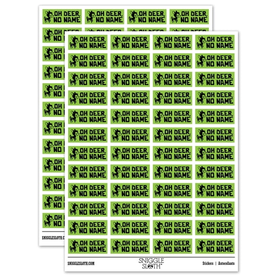 Oh Deer Dear No Name Teacher Student School Sticker Set - Light Green ...