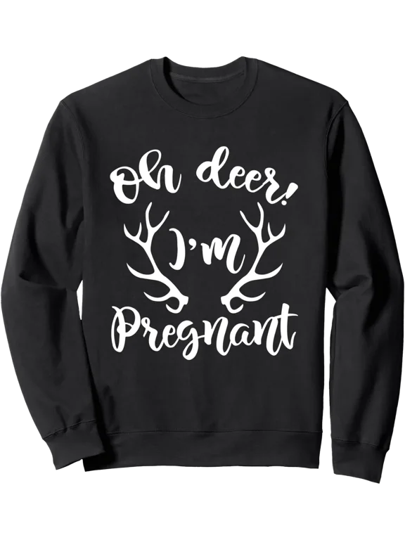 Oh Deer I'm Pregnant Christmas Pregnancy Announcement Mom Sweatshirt