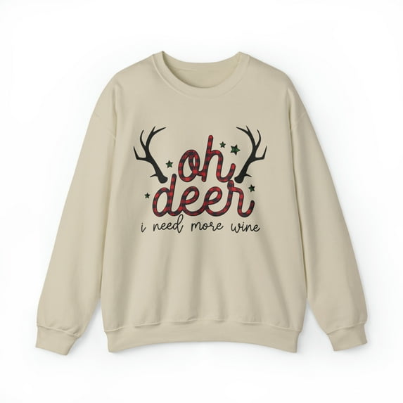 Oh Deer I need More Wine Christmas Sweatshirt for Wine Lovers