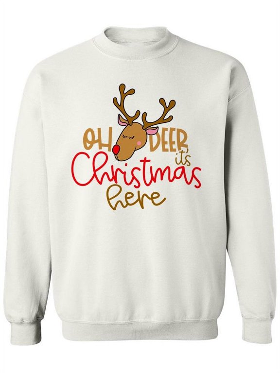 Oh Deer It's Christmas Here Sweatshirt Women -Image by Shutterstock, Female XX-Large