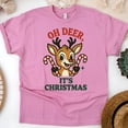 thumbnail image 1 of Oh Deer It’s Christmas Reindeer Tee | Cute Holiday Graphic Shirt | Unisex Casual T-Shirt, Azalea, Size L, 1 of 6