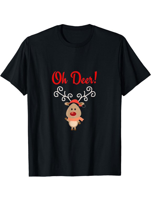 Oh Deer! Whimsical Playful Reindeer Funny Christmas Deer Pun T-Shirt
