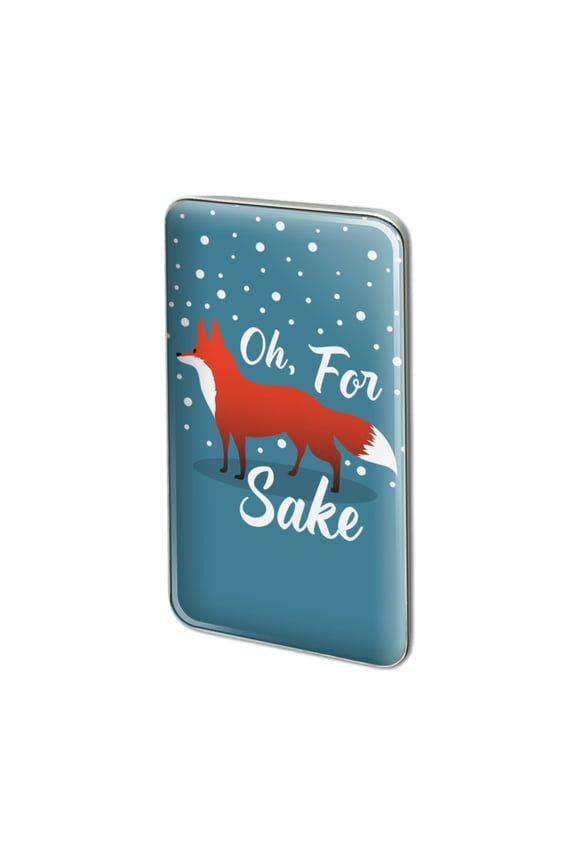 Oh For Fox Sake Funny on Teal Metal Rectangle Lapel Hat Pin Tie Tack Pinback