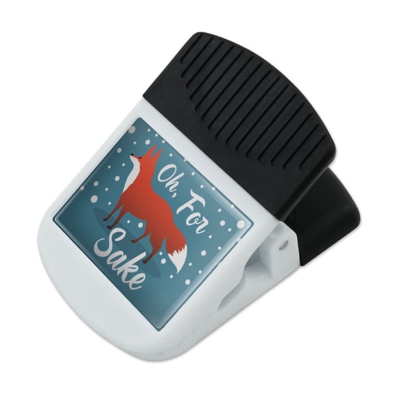 Oh For Fox Sake Funny on Teal Refrigerator Fridge Magnet Magnetic Hanging Hook Note Snack Clip