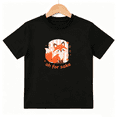 thumbnail image 1 of Oh For Fox Sake Girls Graphic Tee, Cute Cartoon Orange Fox 100% Cotton Kids Short Sleeve T-Shirt, 1 of 5